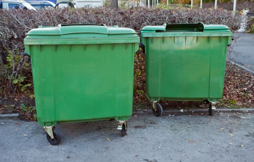 Commercial waste collection truck in Ealing